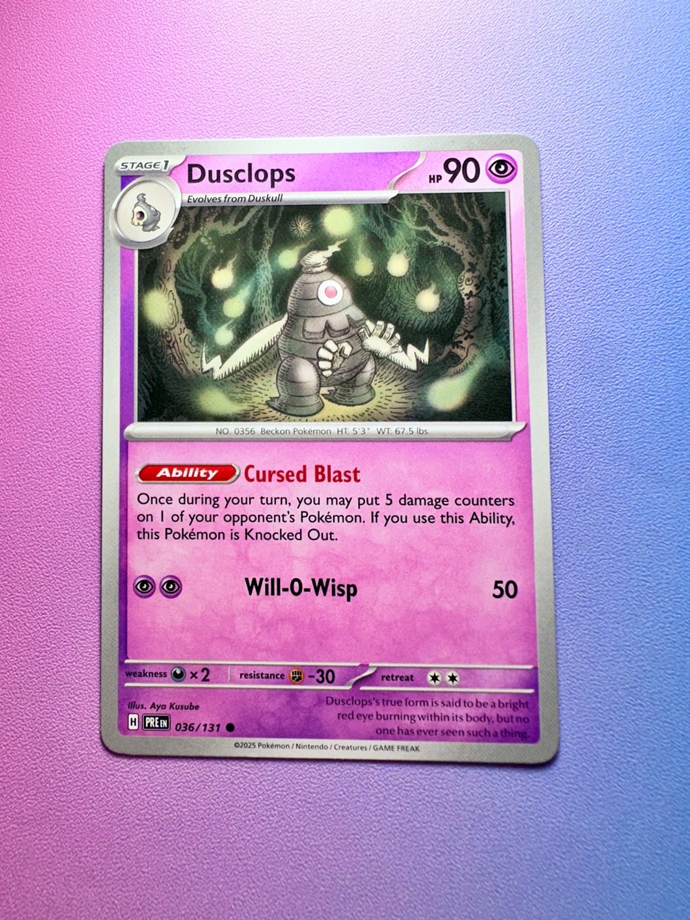 dusclops - 036/131 (common) — pokémon: prismatic evolutions